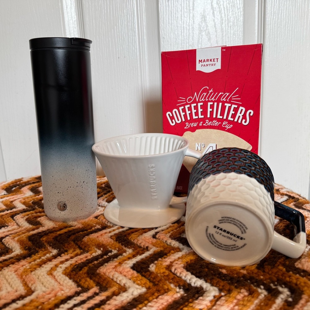 Starbucks Blue and White Coffee Set